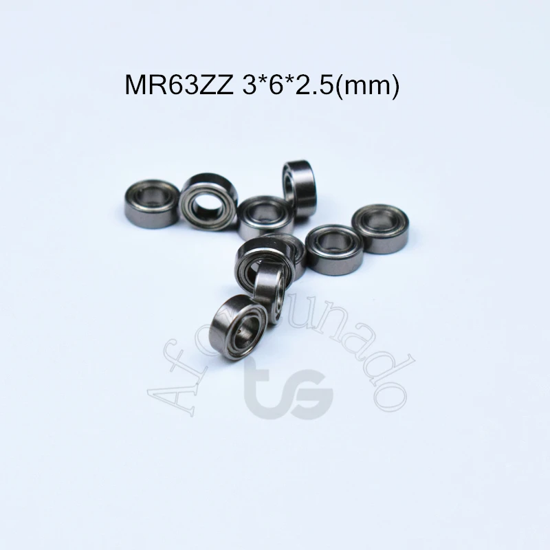 MR63ZZ 3*6*2,5(мм) 10 штук, металлический подшипник, герметичный,, ABEC-5, хромированная сталь, Миниатюрный подшипник, аппаратные детали передачи