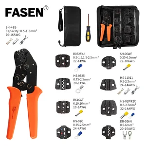 Обжимной инструмент набор для XH2.54 pulgтрубчатыйизолированный терминалы SN-48 трещотка Crmping плоскогубцы 8 челюсти комплект плоскогубцы