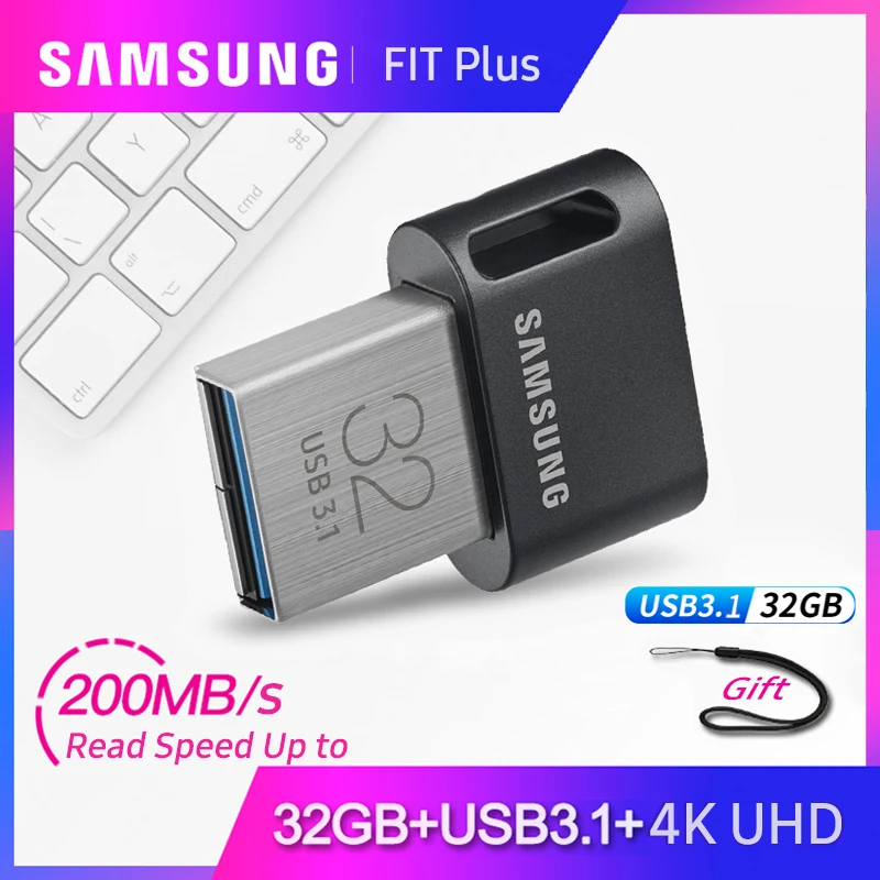 Флешка Samsung FIT USB 3 1 на 64 ГБ 32 до 200 МБ/с./с usb флешка 128 256 300 флеш диск usb|USB