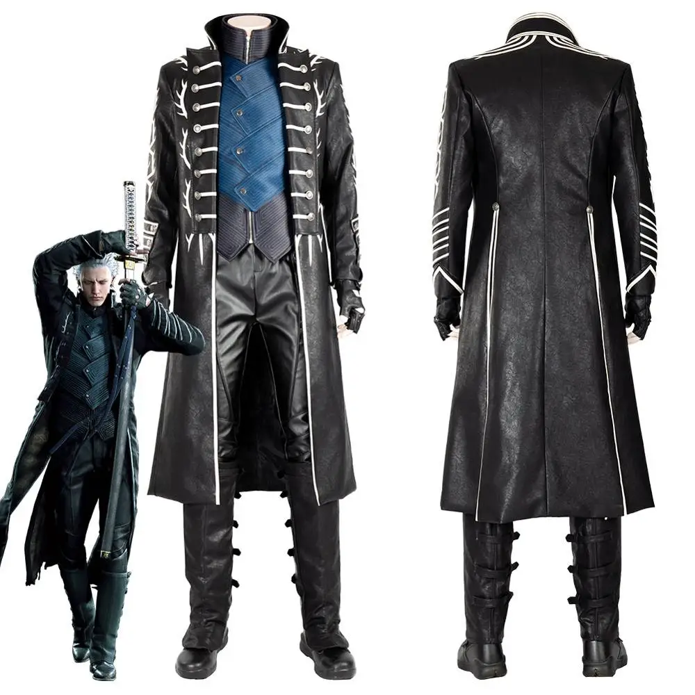

DMC Vergil Cosplay Costume Outfit Coat Jacket Halloween Carnival Costume
