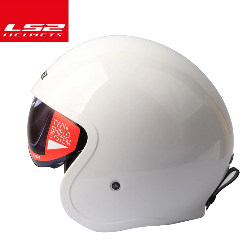 white Винтажный LS2 OF599 шлем мото rcycle открытый шлем Ретро 3/4 полушлем КАСКО мотоциклетный винтажный автомобильный аккумулятор - Цвет: white
