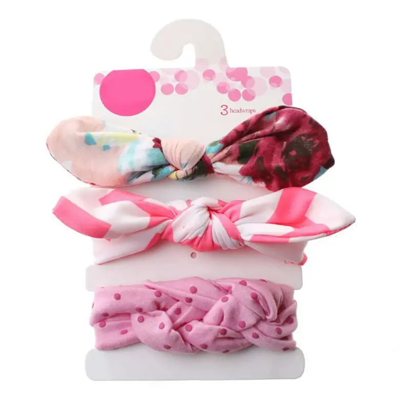 

3PCS Girl Headwear Cute Floral Newborn Toddler Headband Ribbon Elastic Baby Headdress Kids Hair Band Girl Bow Knots