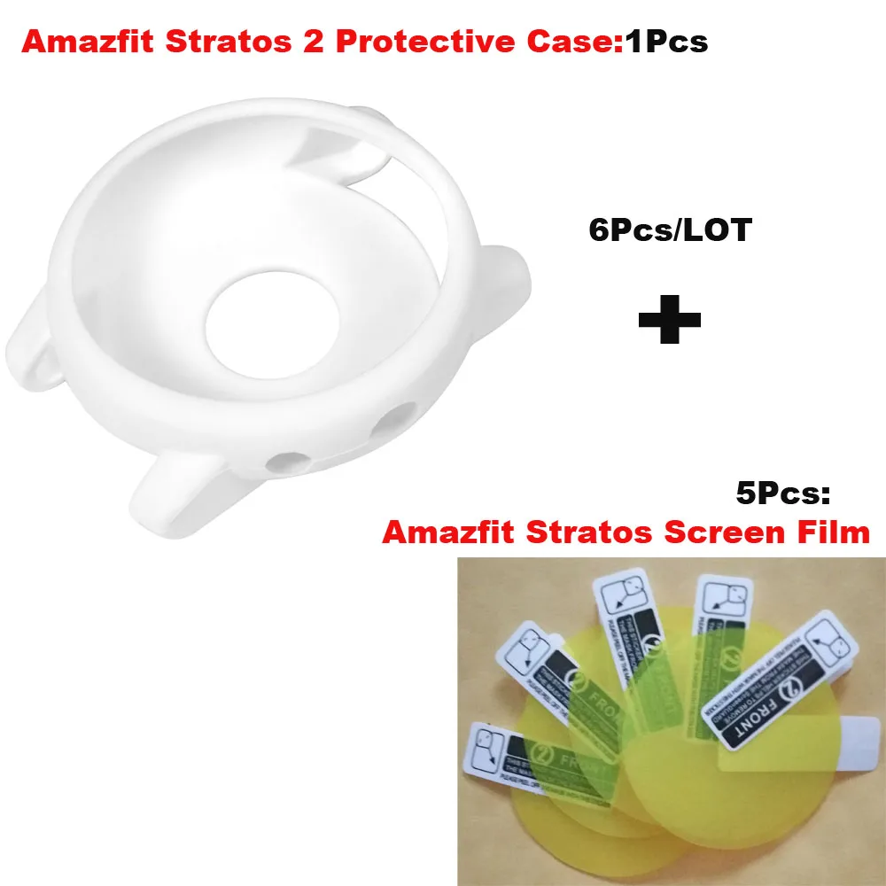 White 6/lot Amazfit Stratos 2 случаях Экран Плёнки для Xiaomi Huami Amazfit Stratos 2 часы Защитный чехол Защитная пленка - Цвет: White