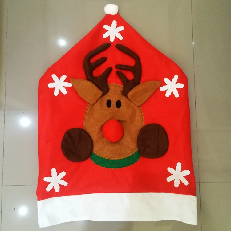 Deer 1 шт./лот, рождественские чехлы на стулья, чехлы на стулья для столовой, чехлы на заднее сиденье, вечерние Чехлы для дома, аксессуары для рождественского стола - Цвет: Deer