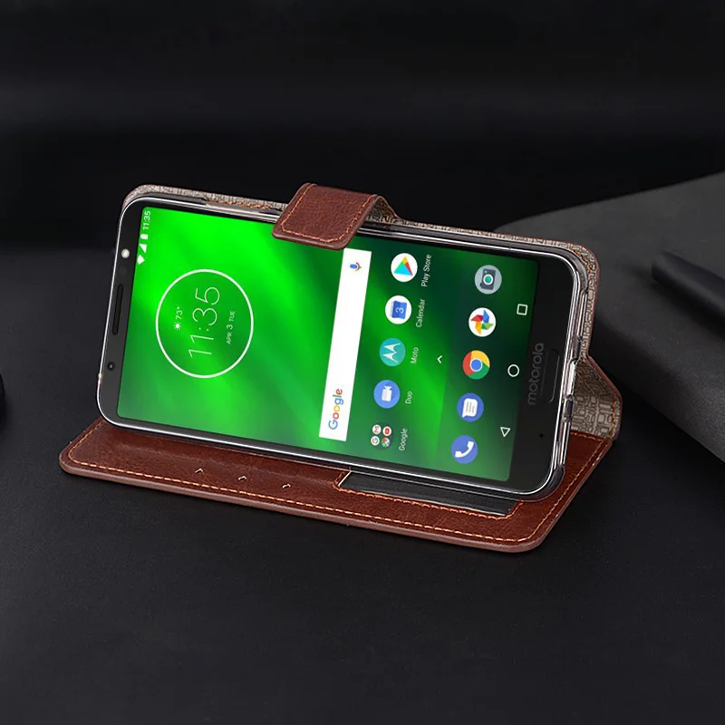 Кожаный чехол для Motorola One Vision Action Zoom с откидной крышкой и фоторамкой Moto G7 Power E6 G6 E5 Z4
