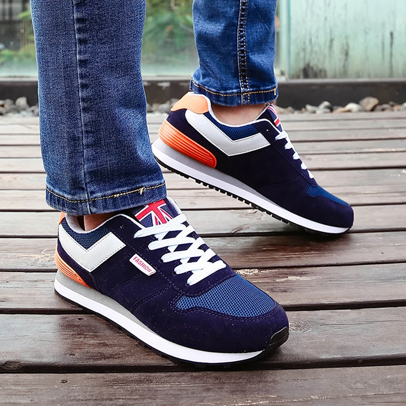 1pair New Fashion Style Sweety Running Shoes For Men Lace-up Trainers Zapatillas Casual Male Outdoor Men's | Обувь
