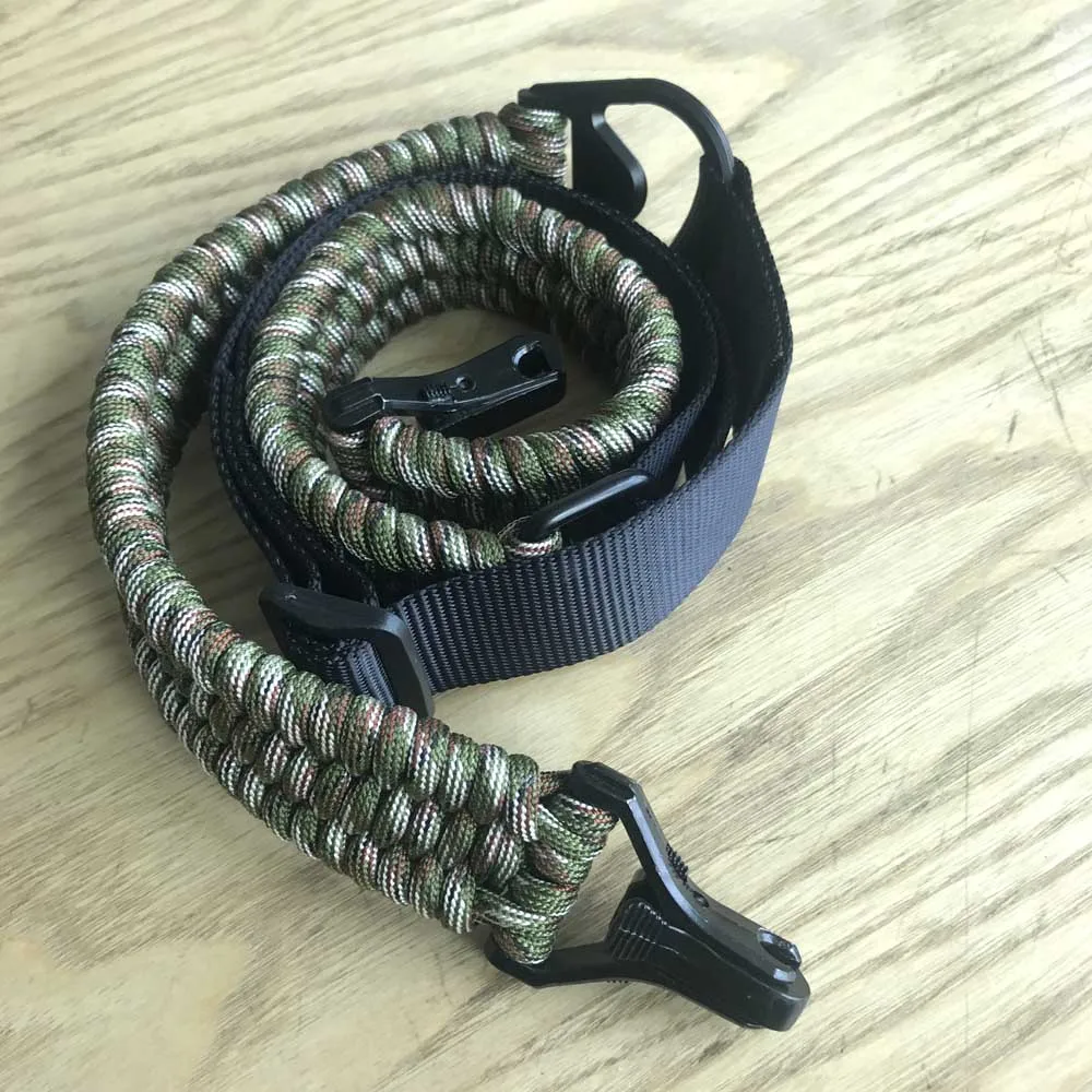Camouflage Пистолет слинг Паракорд винтовка Sling 550lb 2 точки Регулируемый ремень кемпинг инструмент для наружного применения - Цвет: Camouflage