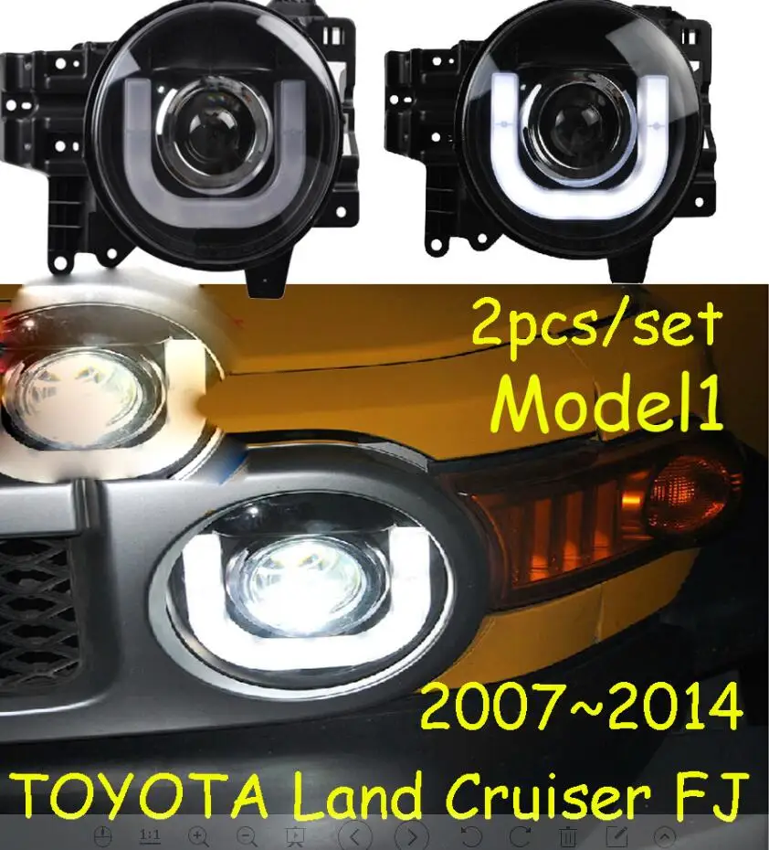 headlight 2pcs 2 шт. автомобильный Стайлинг Головной фонарь 2007~, для prado Fj CRUISER фары светодиодные задние фары DRL передние Биксеноновые линзы двойной луч HID комплект - Цвет: headlight 2pcs