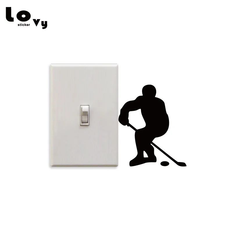 Хоккейный Игрок Силуэт виниловый стикер для переключателя личность Спортивная