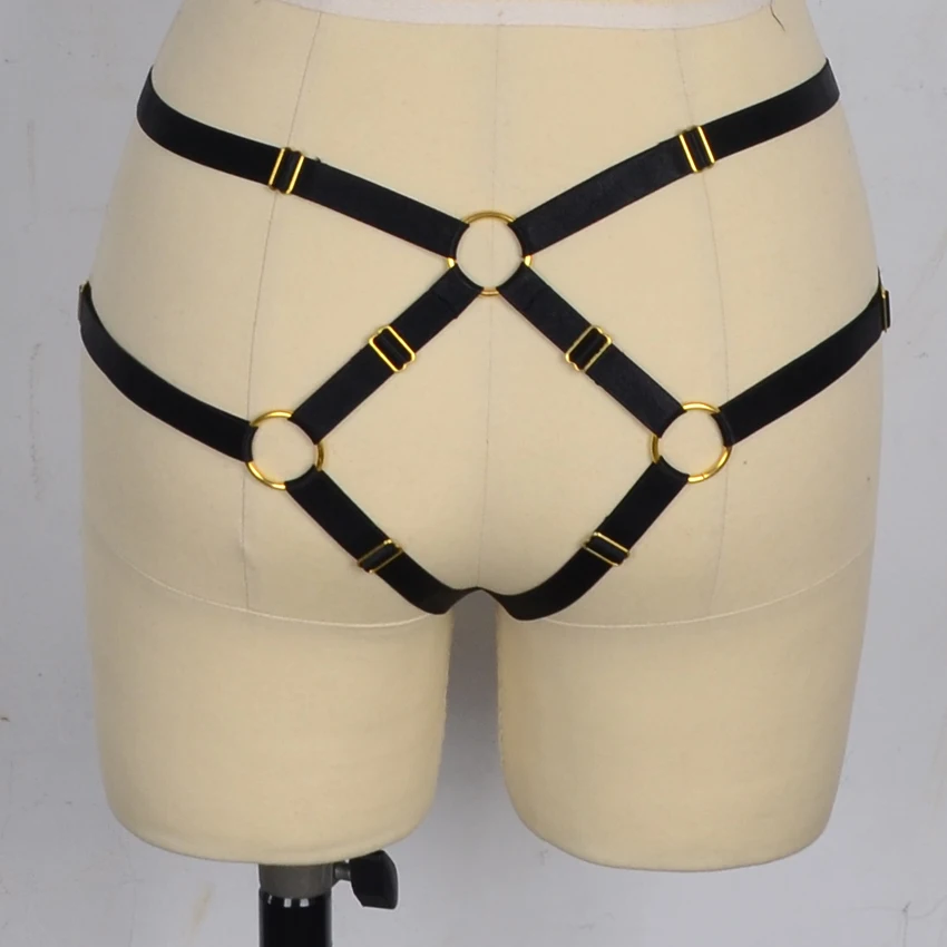 Hot black Women Sexy Lingerie Gothic Harajuku Adjustable Body Harness Fetish Wear Bondage T-back | Тематическая одежда и