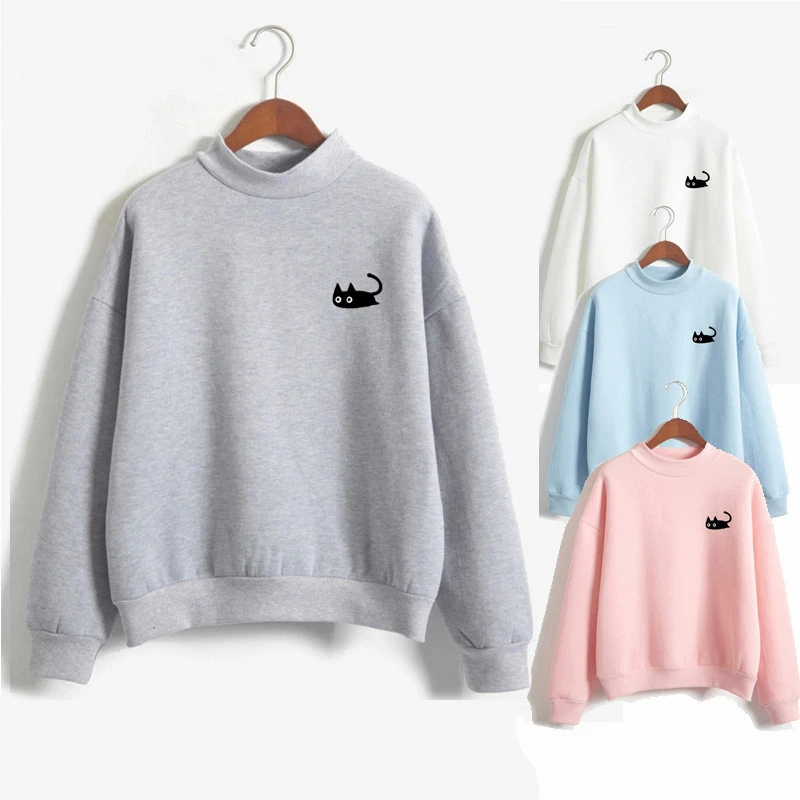 

Women Kpop Cute Cat Harajuku Hoodie Elegant Long Sleeve brief Sweatshirt kawaii hoody korean Autumn Fashion moletom feminino