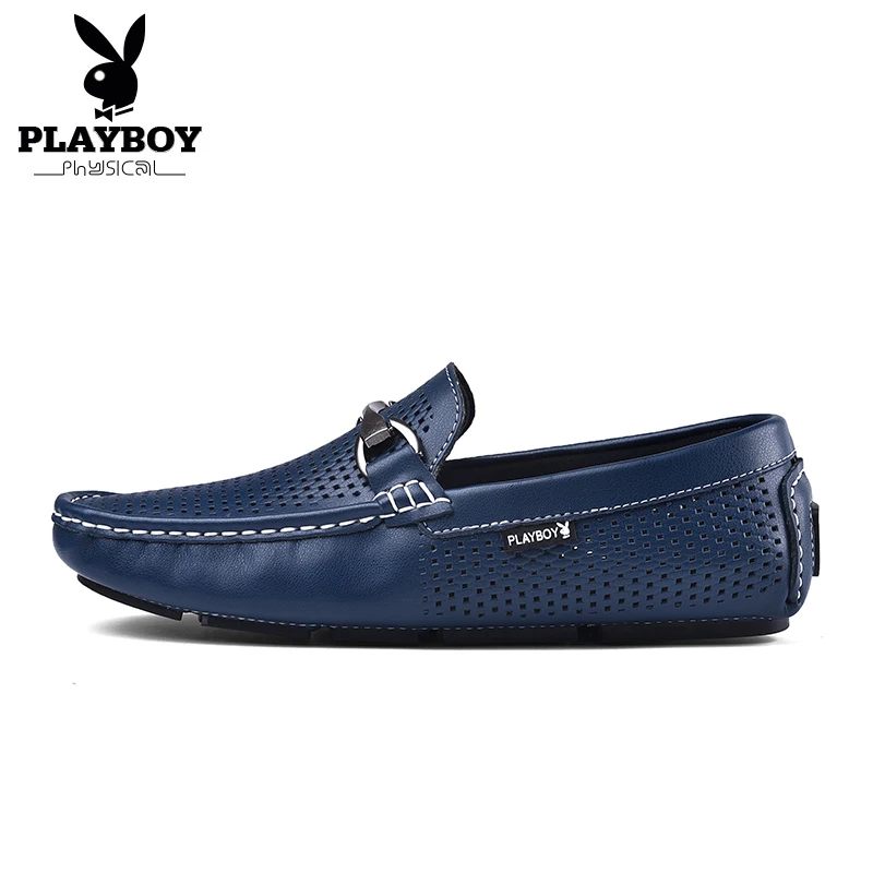 PLAYBOY/Большие размеры 38-44; модная повседневная мужская обувь из натуральной кожи; обувь из спилка со складками без застежки; мужская повседневная обувь; DA71076-2