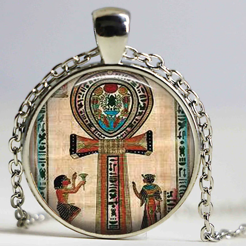 Классическое старинное египетское ожерелье на Анкх колие винтажное