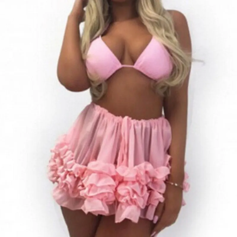 Женская сексуальная вязаная сетчатая Купальная юбка лето 2018 пляжные юбки