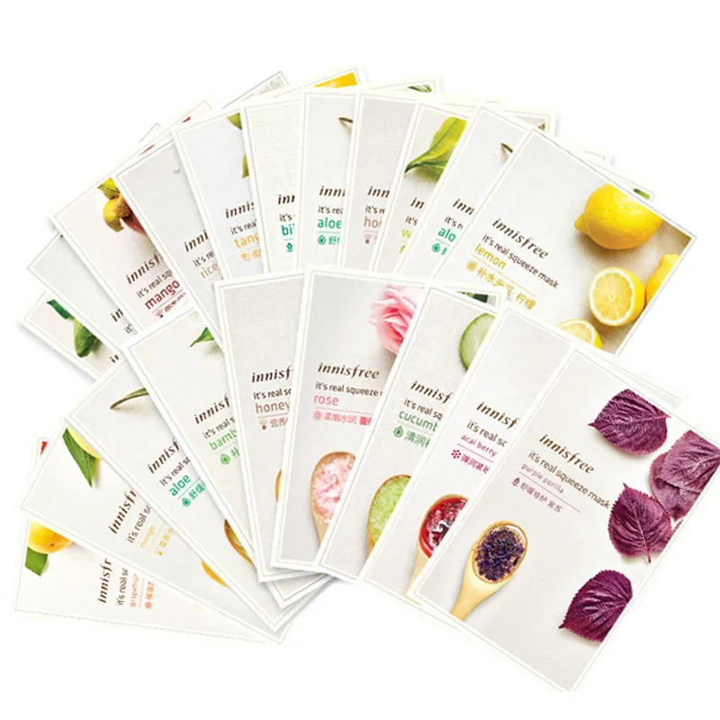 Henna 6PCS/Lot It's Real Squeeze Mask Moisturizing Sheet Anti-Aging Smooth Skin Innisfree Korea Cosmetics Facial |