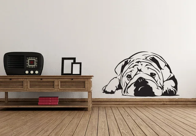 

Newest Vinyl Lying Dog Wall Sticker Fashion Style Art Wall Mural For Home Room Art Decoration Removable Wallpaper Y-708