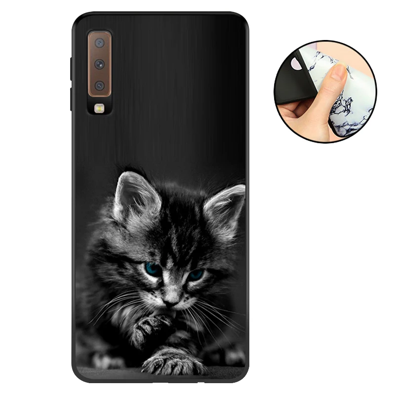 CROWNPRO A7 TPU чехол для samsung Galaxy A 7 A750 мягкий чехол для телефона SM-A750F задняя крышка Черный A7 6," матовый чехол