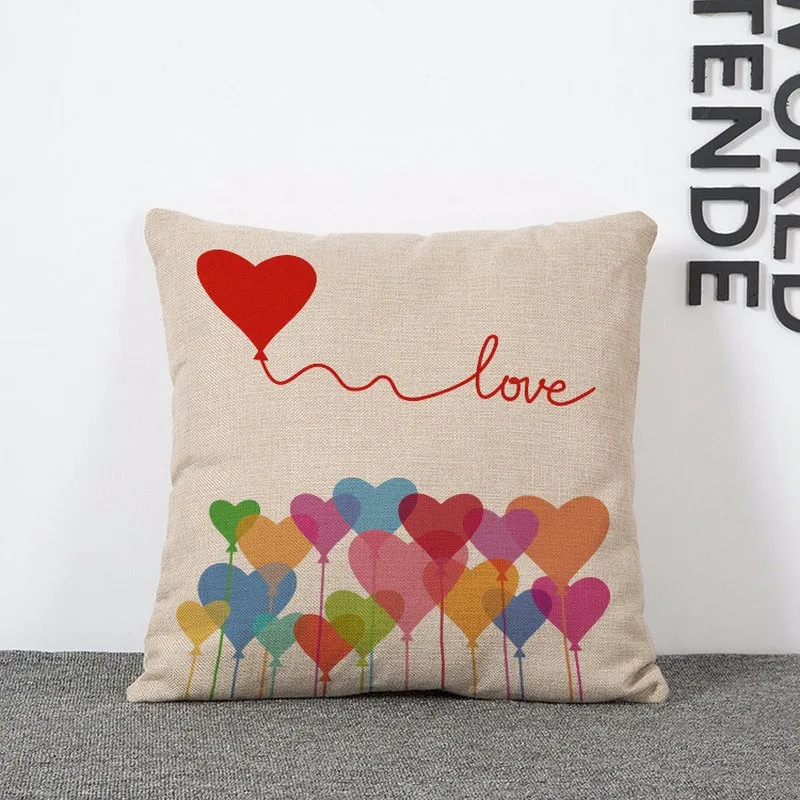 Влюбленные пары наволочки без наполнения льняные Чехлы для подушек подарок