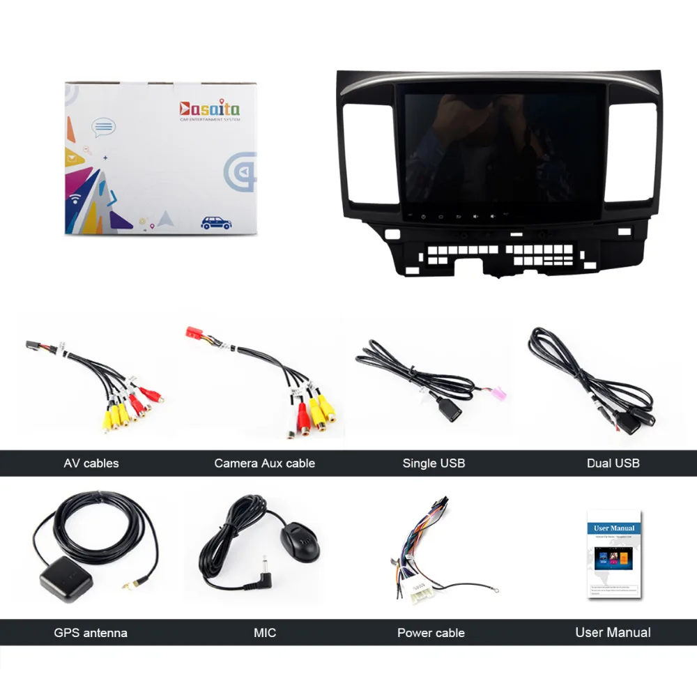 Dasaita 10," Android 6,0 Восьмиядерный автомобильный DVD gps плеер для Mitsubishi Lancer 10 EVO стерео Авто радио головное устройство мультимедиа