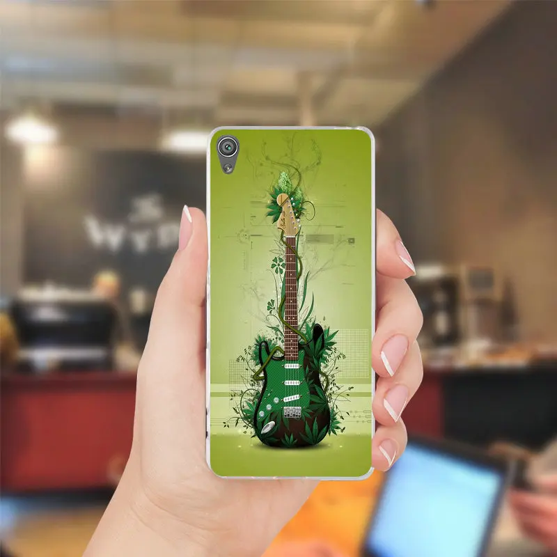 Гитара Музыка Примечание искусства Ясно Мягкие TPU чехлы для телефонов sony Xperia Z Z1 Z2
