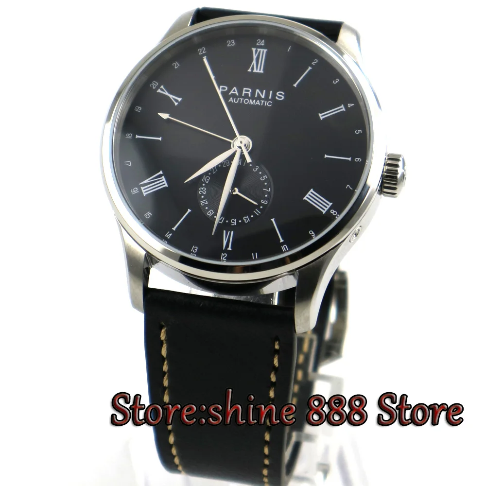 Мужские часы с черным циферблатом Parnis 42 мм датой 24 часа ST 1690|watch men|watch men watchwatch watch |