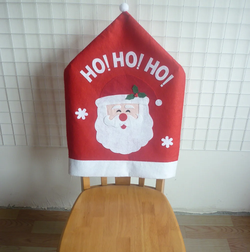 Christmas Santa Clause Chair Cover Red Hat Back Dinner Table Party Weihnachten Dekoration 66X47 cm | Дом и сад