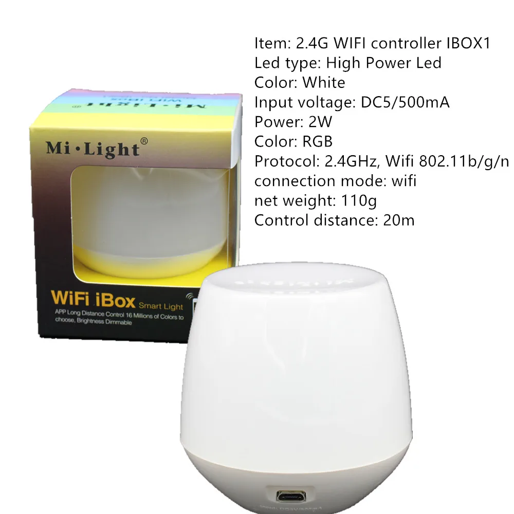 Mi светильник полноцветный светодиодный контроллер RF 2,4G/Wifi Пульт дистанционного управления DC12-24V для RGB+ CW+ WW светодиодной ленты