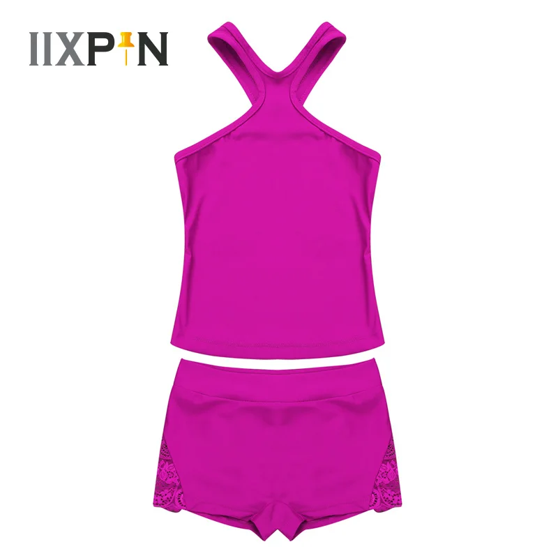 Гимнастический трико IIXPIN для девочек балетная Экипировка топ на бретельках