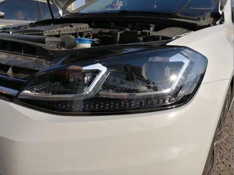 Автомобильная фара для Volkswagen VW Golf 7 MK7 Golf 7,5 MK7.5 светодиодный двойной u-образный ксенон HID