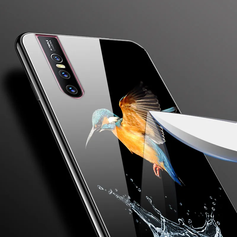 Чехол из закаленного стекла для Coque VIVO V15 Pro, чехол V 15, мягкий бампер, 3D Рисунок кошки, чехол для VIVO V15 Pro V15Pro V 15, чехол для телефона