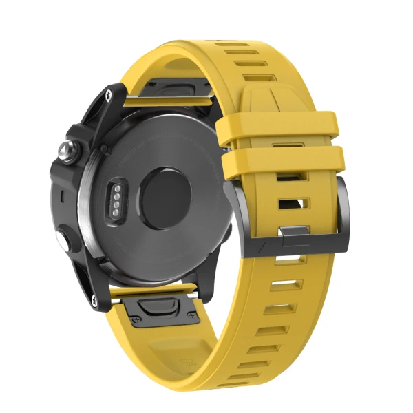 Цвет: желтый Быстроразъемный силиконовый ремешок для Garmin Forerunner 935/945 Fenix 5/5 plus/Approach S60/instinct/MARQ - Цвет ремешка: Цвет: желтый