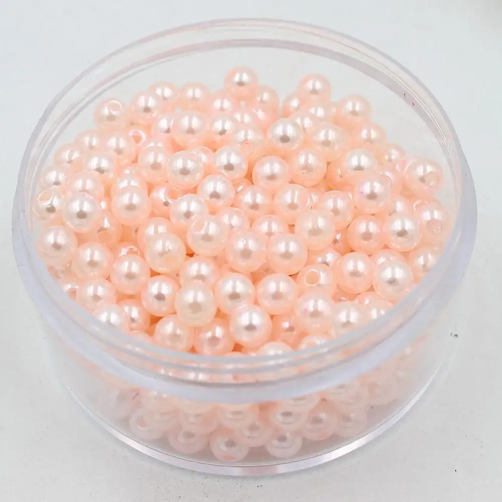 light pink Выбрать размер 4 мм 5 мм 6 мм 8 мм 10 мм ABS имитация жемчуга бусины много цветов для вас подходит для изготовления браслетов своими руками - Цвет: light pink