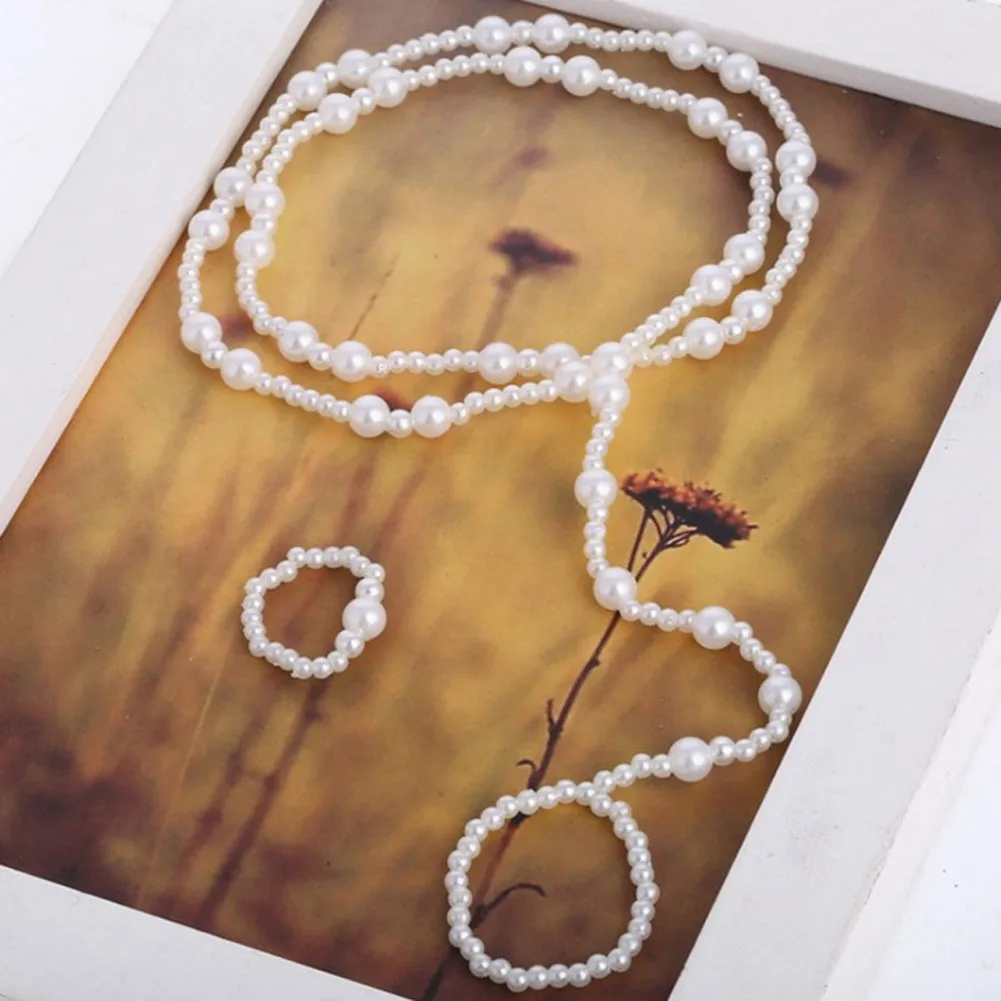 1 компл. модные жемчужные ногу женские ботильоны браслет Пляж Имитация Перл