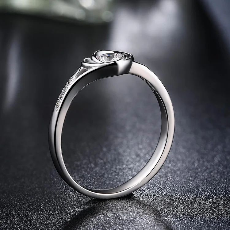 0.4CT S925 Женское Обручальное кольцо Твердое Серебро 925 пробы ювелирное изделие с
