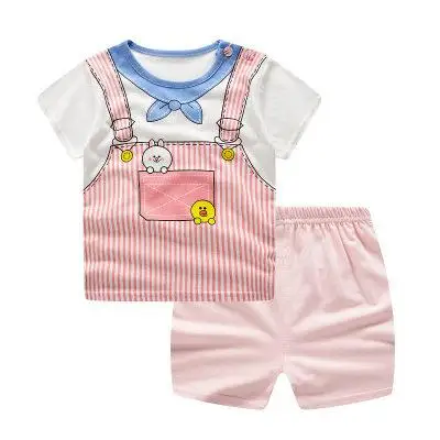 7 Short Sleeve T-shirt For Boys And Girls Cotton Underwear Suit For Children Two Short Sleeve Suits For Babies In Summer - Цвет: 7