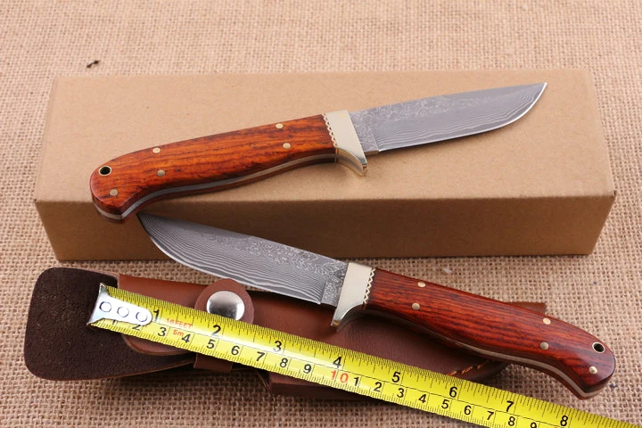 Коллекция Ножи для шашлыков Дамаск Охотничьи ножи палисандр ручки открытый