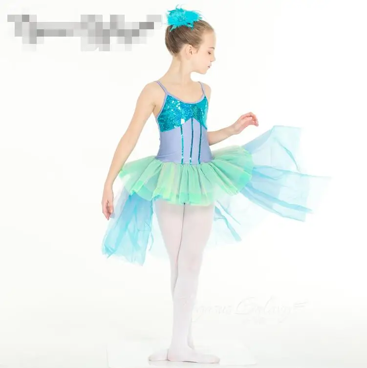 blue dancing costume modern jazz adult kids little girl Ballerina ballet dress leotard | Тематическая одежда и униформа