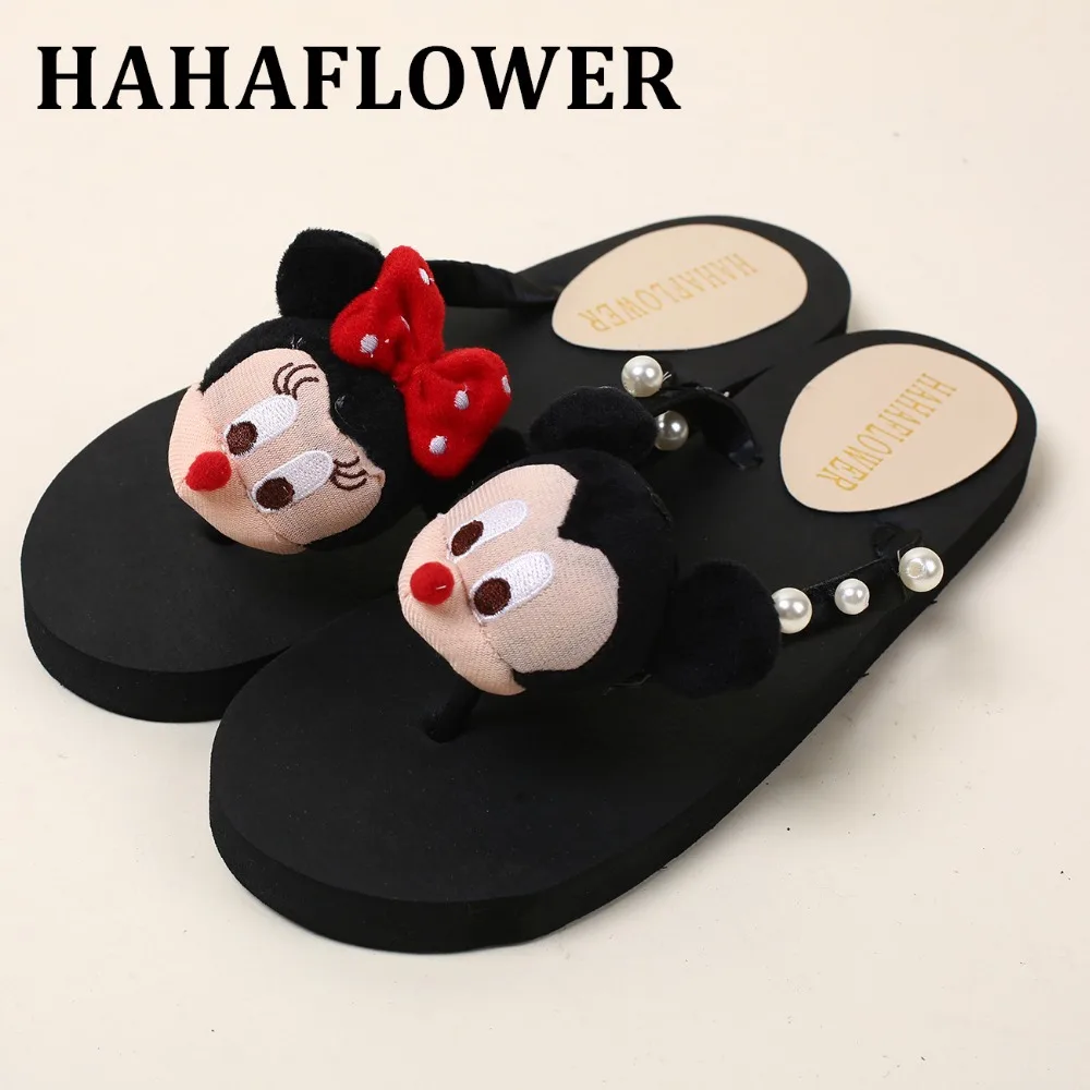 women slippers 2017summer non-slip female cute cartoon mickey sandals flat bottom Minnie beach flip flops A29 | Обувь