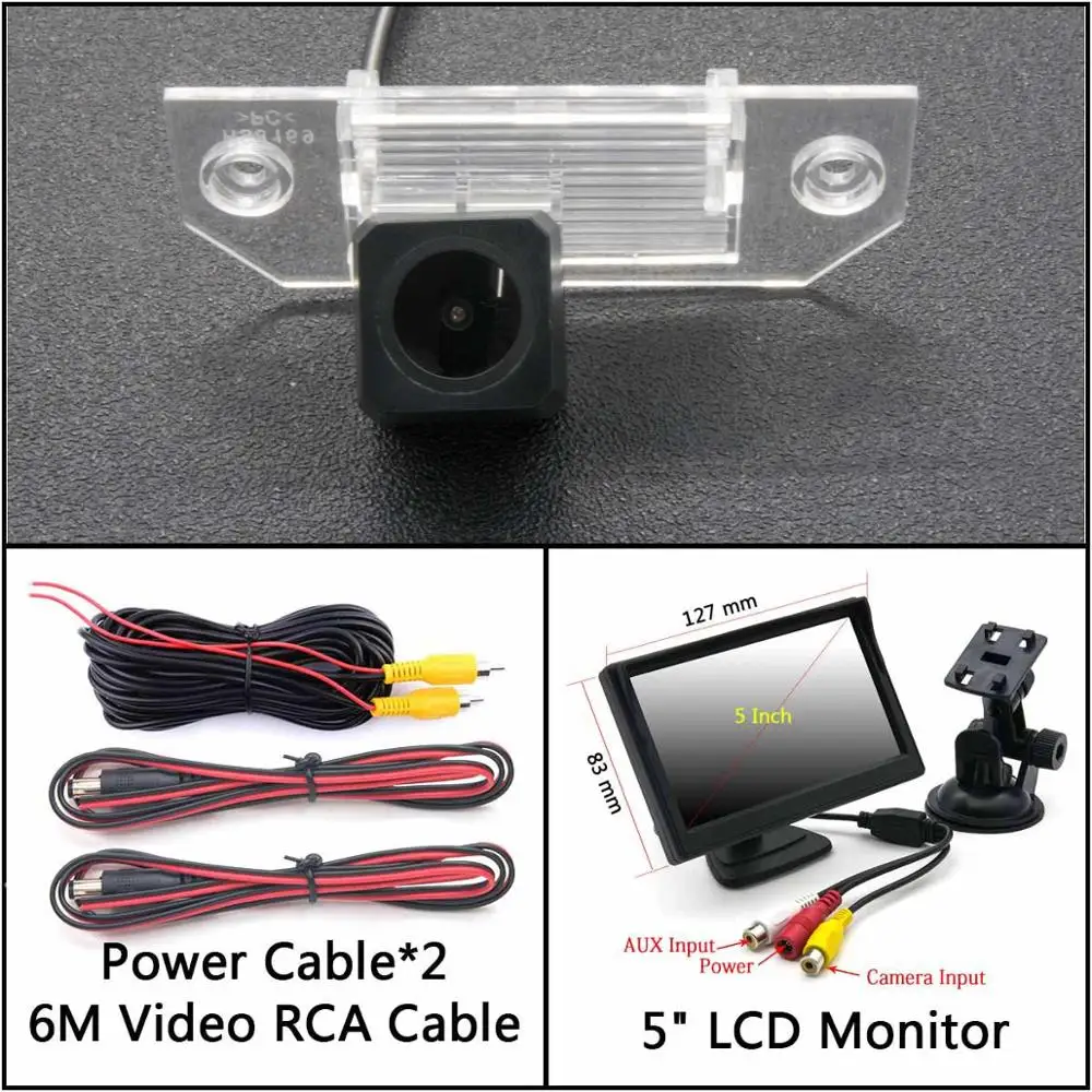 Cam Add 5 inch LCD Full HD резервная камера заднего вида для Ford Mondeo C-Max Focus/Focus 2 Fiesta S-MAX Автостоянка ЖК-зеркало монитор - Название цвета: Cam Add 5 inch LCD