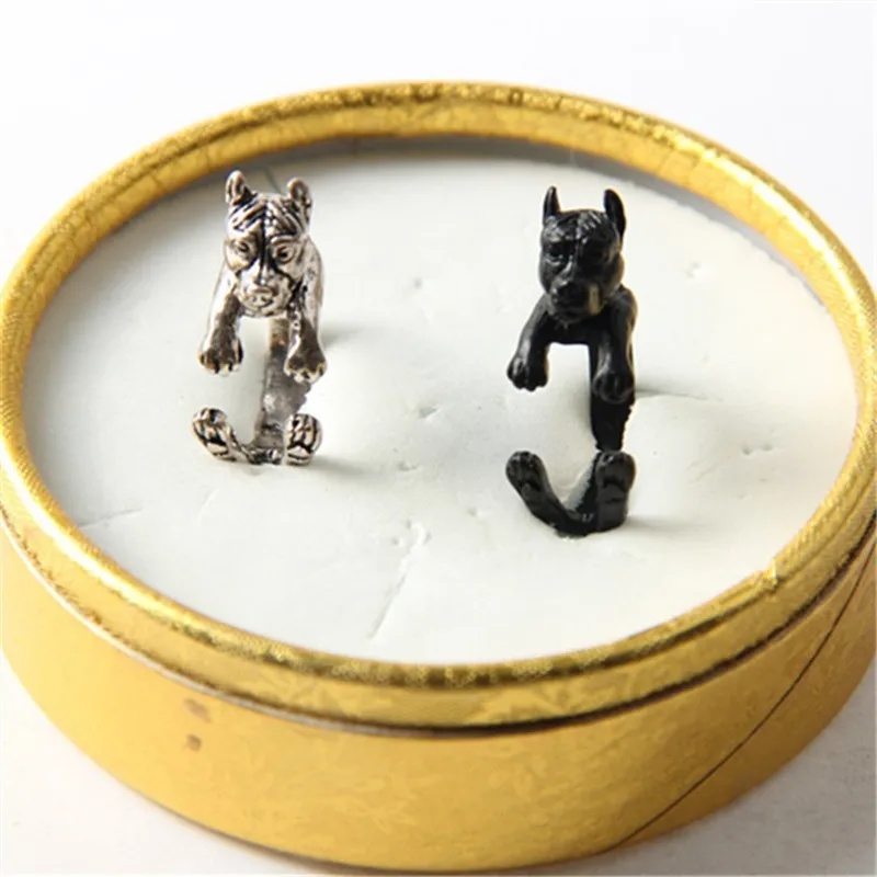 10 шт./лот Ретро панк Америка питбултерьер кольцо свободного размера хиппи