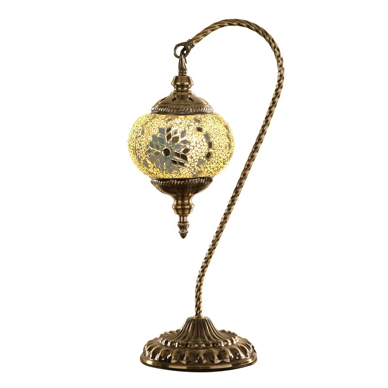

Retro romantic bedroom bedside lamp creative living room bar handmade color glass table lamp ZP5091701