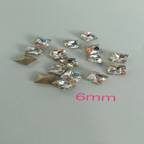 5pcs Super Glitter Crystal Nail Gems Oval Raindrop Diamond Shinny Stone Nail Art Rhinestone Jewelry Phone Manicure Tools - Цвет: 6mm Square