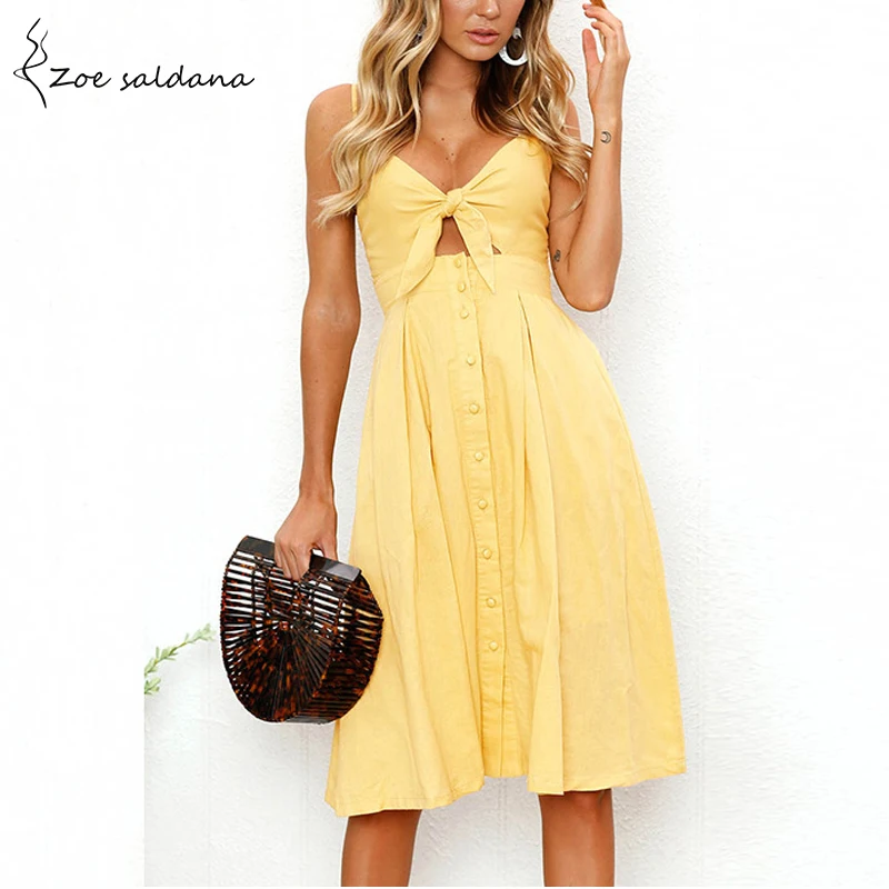 Зои салдана 2019 бантом выдалбливают модные платья для женщин однобортный