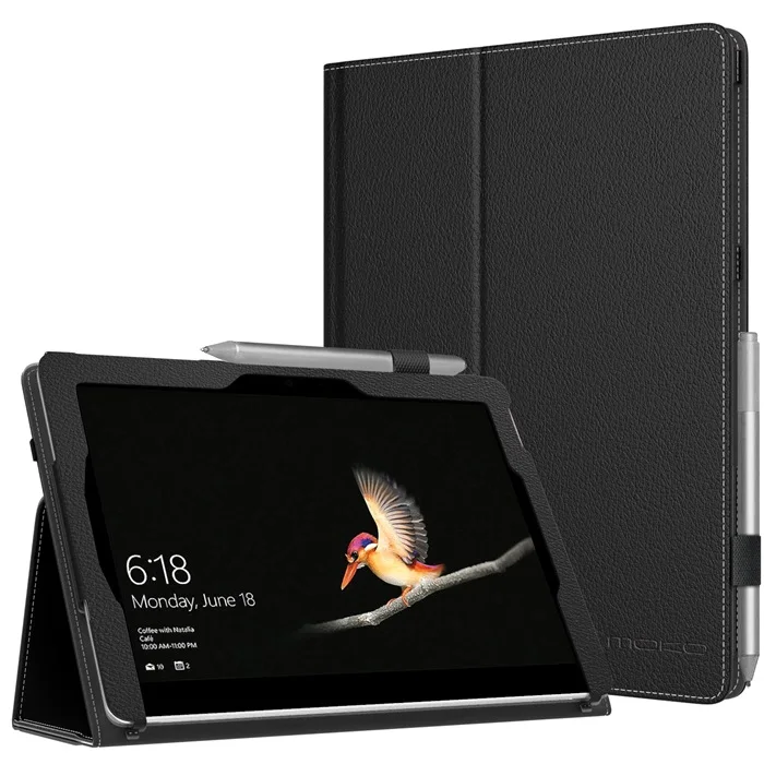 Black Чехол для нового microsoft Surface Go, тонкий складной чехол-книжка с подставкой, с держателем для карандашей, совместимым с типом клавиатуры - Цвет: Black