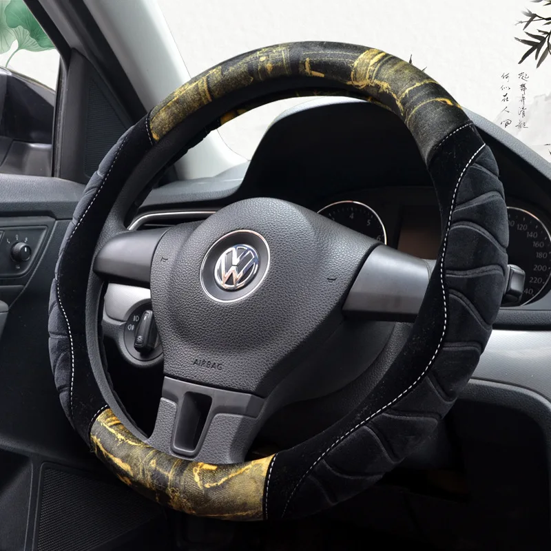 Зимняя Новая Стильная крышка рулевого колеса автомобиля короткая плюшевая рулевая колесо 4 цвета диаметр 36, 38 40 см плюшевый материал