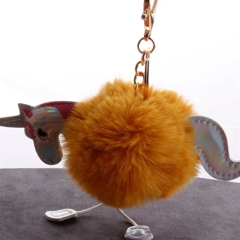 Аниме Единорог Pom плюшевые игрушки лошадь брелок ключ Llaveros кулон мягкие животных