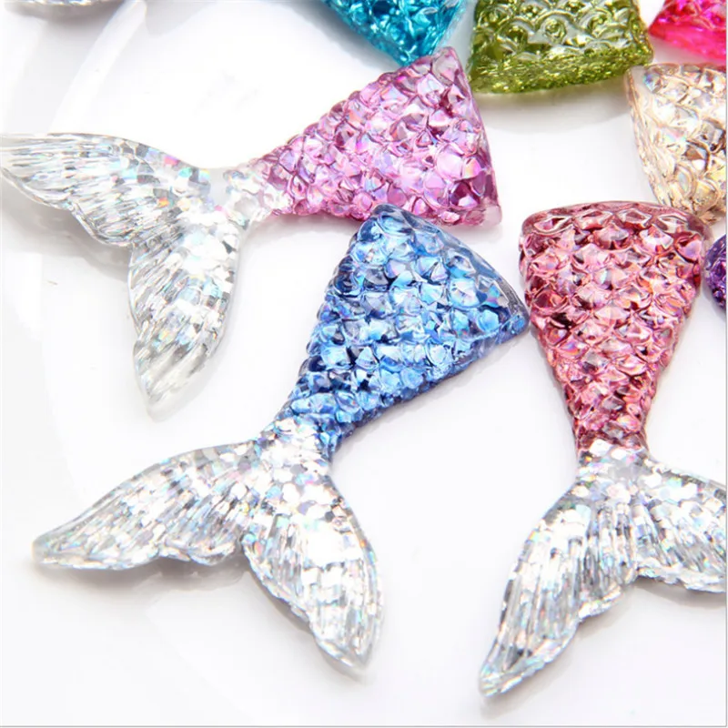 10 шт. Русалка из смолы хвост DIY Аксессуары для мобильных телефонов Свадебные украшения торт Топпер детский душ украшения вечерние украшения-S