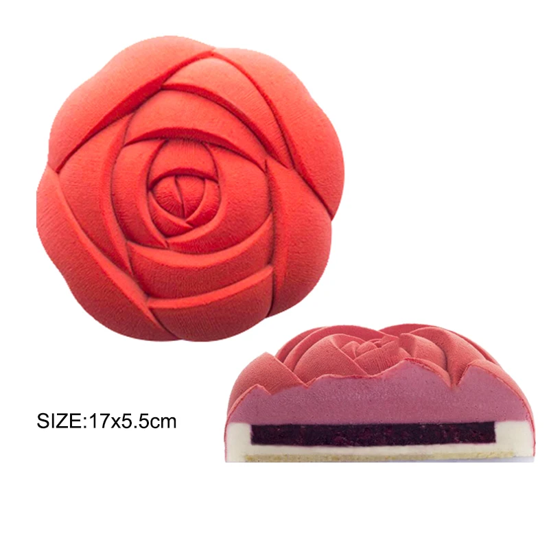 17x5.5cm SILIKOLOVE розовое сердце форма для торта 3D силиконовые формы для DIY выпечки для муссов и десертов кухонные формы для выпечки инструменты художественная форма для торта - Цвет: 17x5.5cm