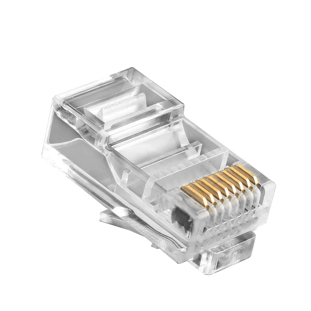 Elistooop 100 шт. Кристалл 8Pin RJ45 Модуль штекер RJ-45 Ethernet кабель сетевой разъем адаптер