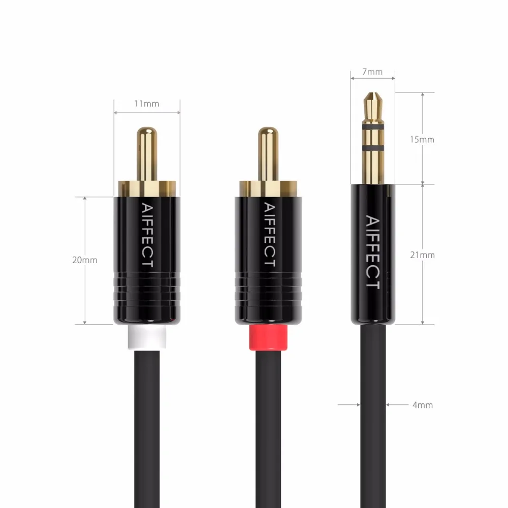 Aiffect Jack 2 RCA штекер 3 5 Мужской Аудио кабель 1 м Aux для эдифер дома Театр DVD VCD iPhone